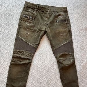 Balmain Biker Jean with Zippered Legs